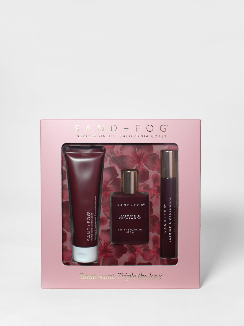 Hand Cream and Perfume Oil Rollerball Set - Jasmine & Cedarwood